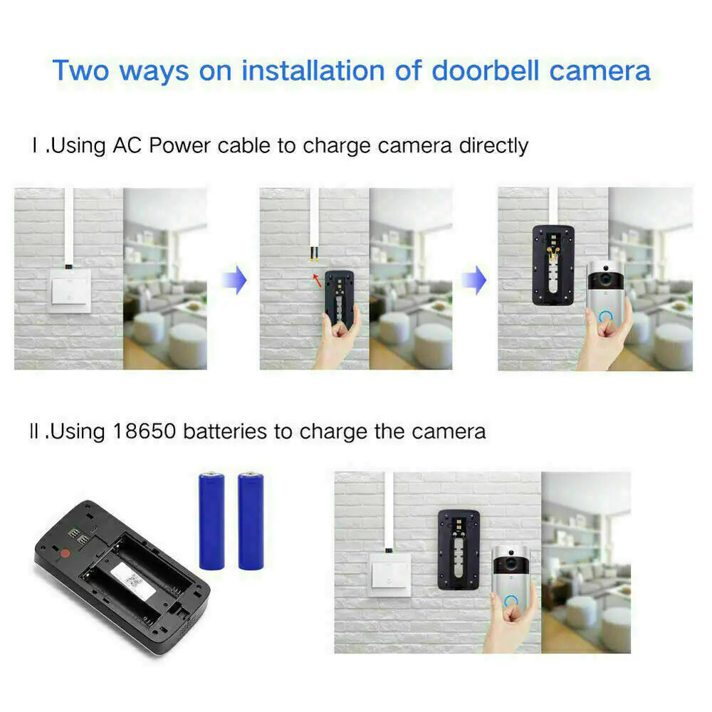 Smart Wireless WiFi Video Doorbell Phone Door Ring Intercom Security Camera Bell