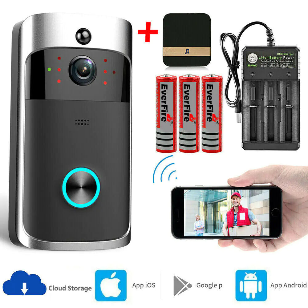 Smart Wireless WiFi Video Doorbell Phone Door Ring Intercom Security Camera Bell